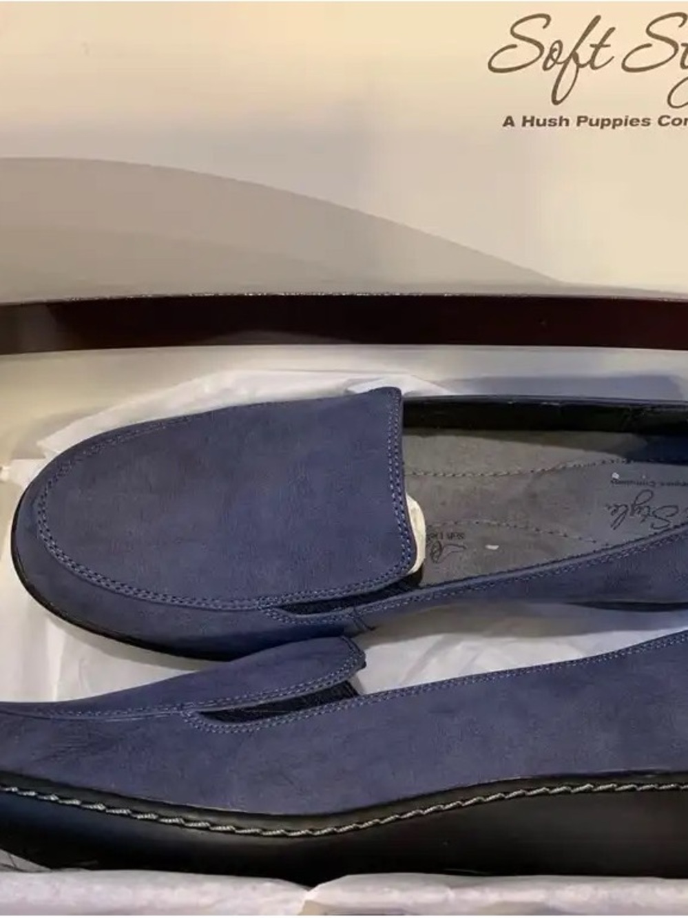 Hush Puppies Women’s Blue Suede Loafers
